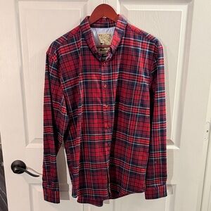 RSVLTS Red and Blue Plaid Casual Shirt